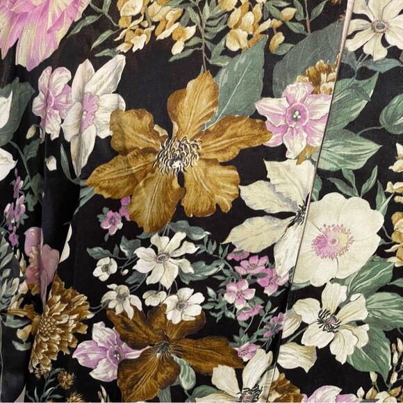 Asos Edition V Neck Oversized Midi Dress Drawstring Waist Floral Print Size 6 - Picture 9 of 11